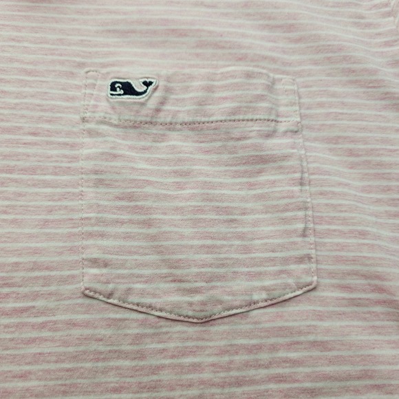 Vineyard Vines Mens XXL Pink Striped Pima Cotton Classic Fit Pocket Polo Shirt - Picture 4 of 7